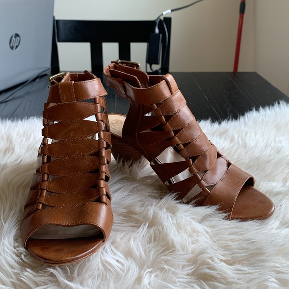 Vince Camuto leather brown wedge sandal size : 9 - Picture 4 of 8